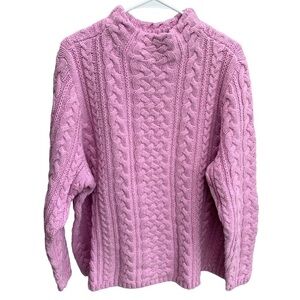 Lands' End Mock Neck Cable Knit Sweater Wild Lilac Heather Women’s Size 2X